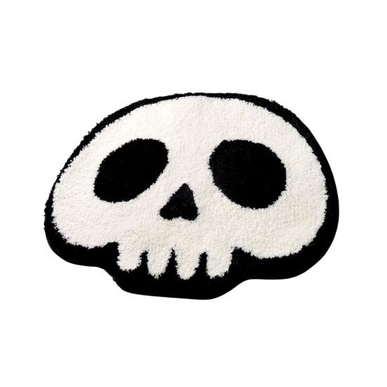 Хэллоуин Приветственный придверный коврик Полукруг Паутина Летучая мышь Череп Тыква Форма Напольный коврик Нескользящий Входной коврик для Парадной двери Крыльца Домашнее украшение