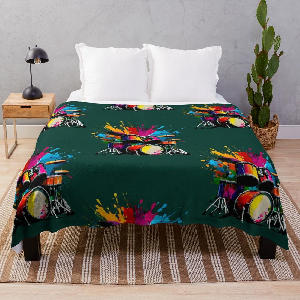 Drums with music Throw Blanket