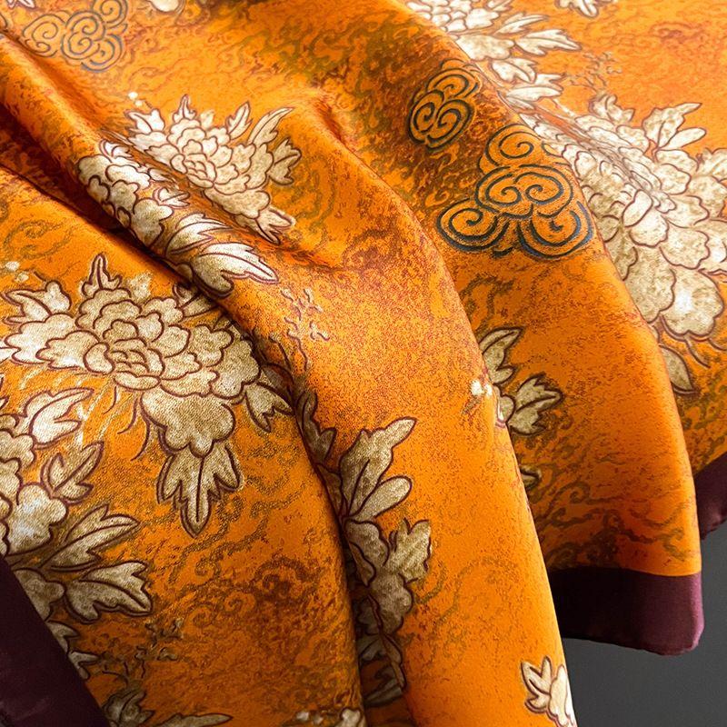 Smooth Silk Scarf for Women Floral Print Elegant Pashmina Scarfs Female Foulard Hijab Luxury Shawls Beach Lady Stoles Scarve