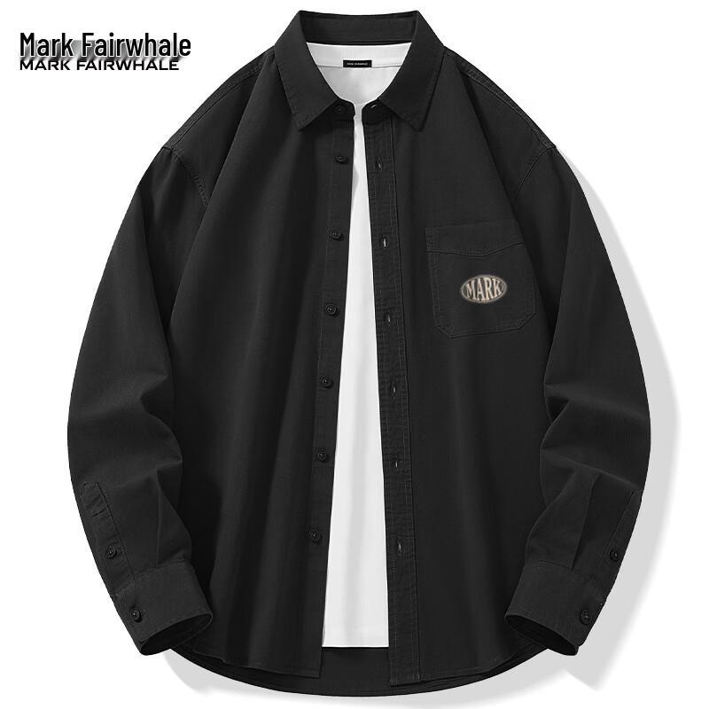 Mark Fairwhale Мужская хлопковая рубашка с длинным рукавом в стиле business casual