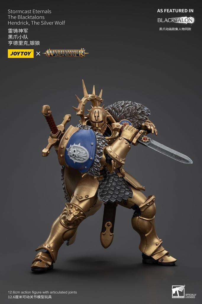 JOYTOY Warhammer Stormcast Eternals Черный Клык Серебряный Волк Хендрик Масштабная Экшн-фигурка 1/18 (Собранный)