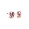 E534 Light Rose 6mm Crystal Rose Gold Earrings