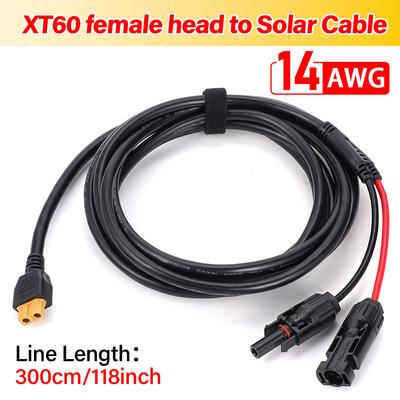 Солнечный зарядный кабель XT60 адаптер 14AWG соединительный кабель солнечной панели 3M удлинитель для аккумуляторной батареи соединительный провод оболочки