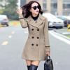 Женское шерстяное двубортное пальто Элегантная куртка с длинным рукавом для работы Модная куртка