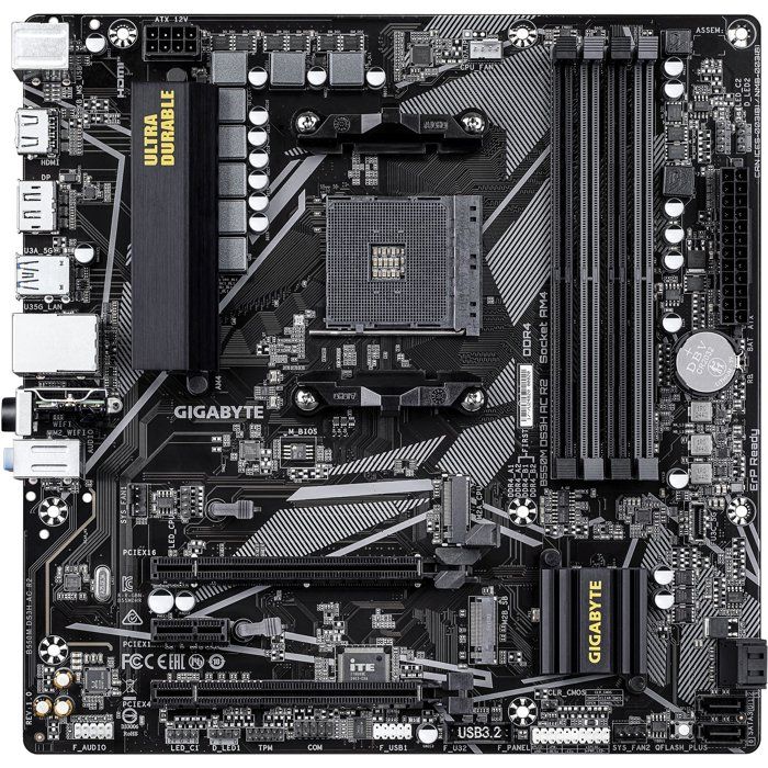 Carte mère - GIGABYTE - B550M DS3H AC R2 - Format Micro-ATX - Chipset AMD B550 - DDR4 & PCIe 4.0 - WiFi AC