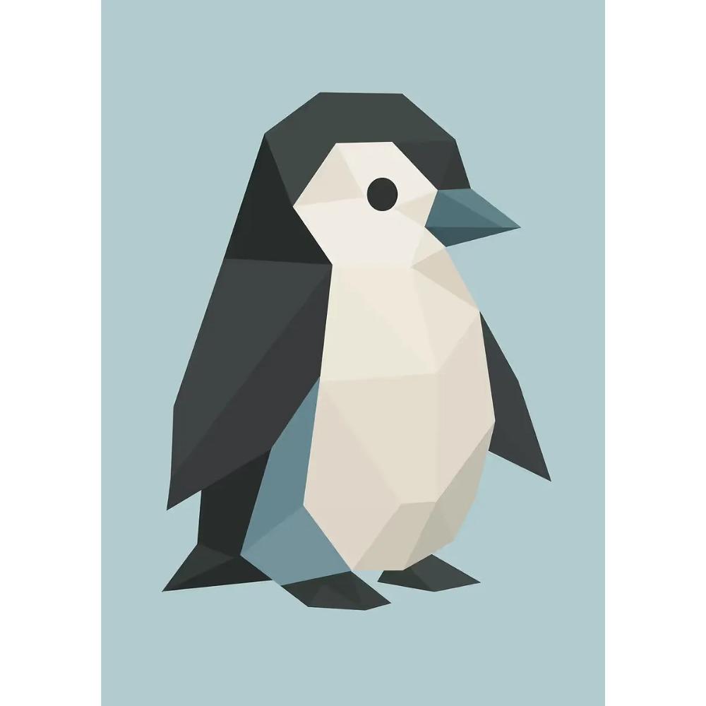 Абстрактные Геометрические Стереоскопические Милые Животные Постеры Ягуар Пингвин Медведь Принты Картина на Холсте Настенное Искусство Картина Домашний Декор Комнаты