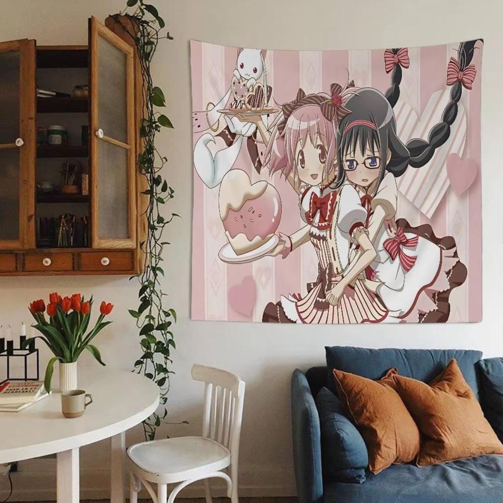 Anime Puella Magi Madoka Magica Colorful Tapestry Wall Hanging Bohemian Wall Tapestries Mandala Wall Art Decor