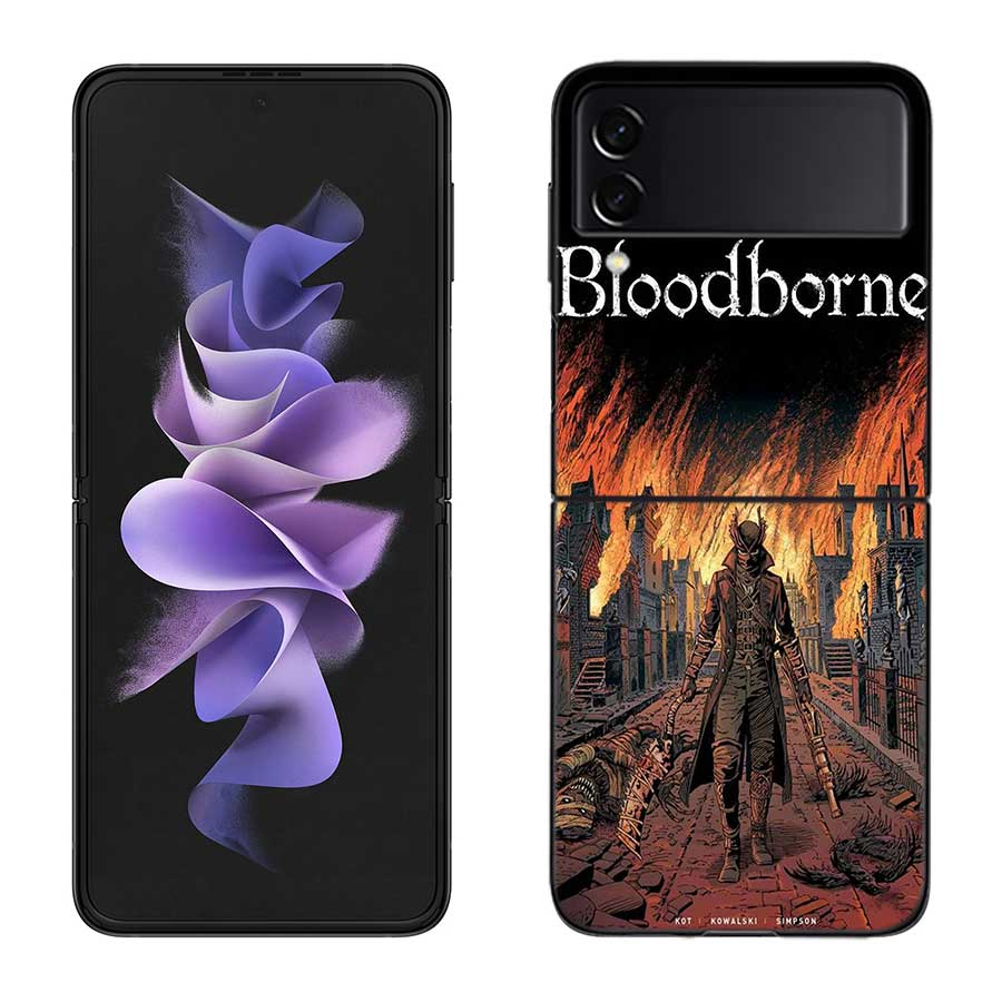 Чехол для телефона Bloodborne для Samsung Z Flip 7 6 5G Galaxy Z Flip 5 4 3 Черный Жесткий Чехол Роскошный ПК Корпус Coque