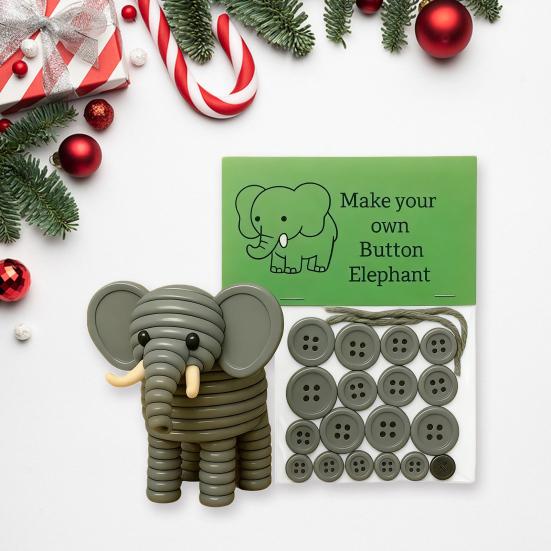 Набор для изготовления рождественского украшения из пуговиц своими руками Животное Хайлендская корова/Кролик/Сова Набор для изготовления пуговичного украшения Собран вручную Рождественское подвесное украшение