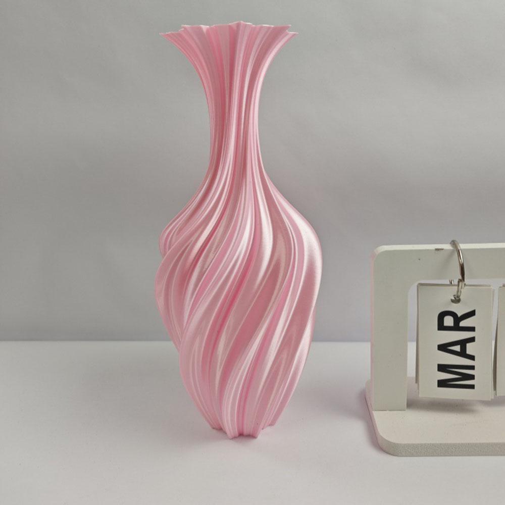 Nordic Flower Vase Room Decor Plastic Flower Vase 3D Abstract Twist Flower Bottle Aesthetic Floral Arrangement Display Vase