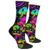Neon Mushroom Print Versatilemen's Novelty Midtube Socks Fashionable and Cute Versatile Style Breathable and Warm Perfect Gift