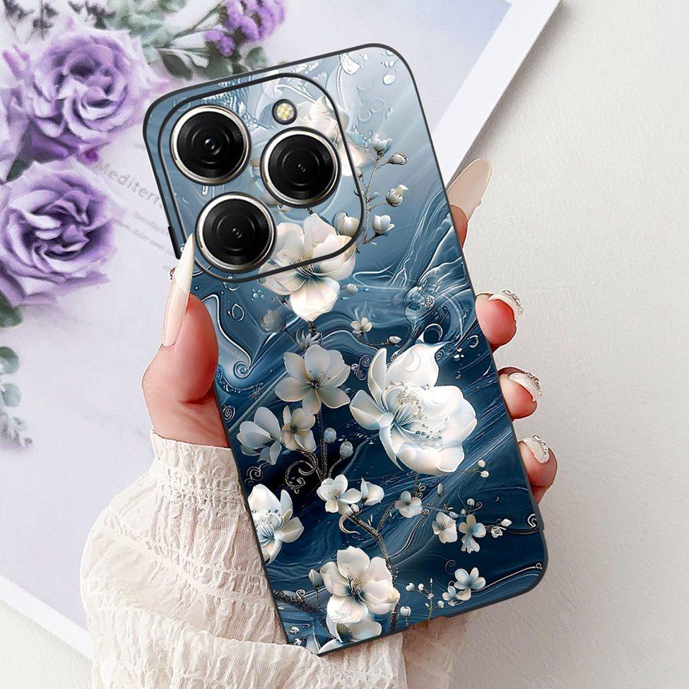 Для Tecno Spark 20 Pro KJ6 Задняя крышка Для Tecno Spark 20 Pro Чехол Черный Силикон Модный Роскошный Милый Мультяшный Ударопрочный Бампер