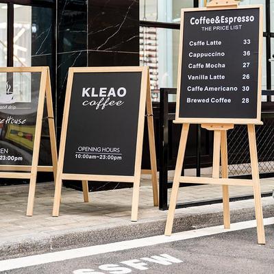 Деревянный А-образный мольберт-доска для мела для ресторана, вывески магазина или свадебных мероприятий.