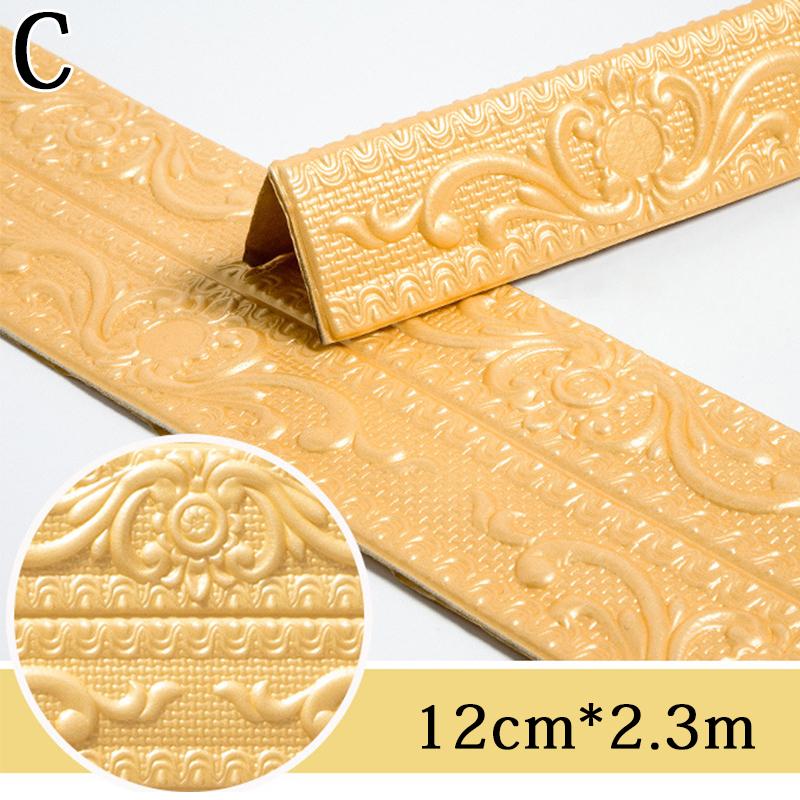 1 шт., пенопластовый плинтус, самоклеящиеся наклейки на стену, линия талии, 3D-тиснение, украшение для дома