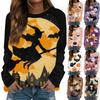 Женская мода повседневная длинная рукава Хэллоуин принтованный круглый вырез свитер Топ