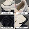 Leather dad shoes women's 2026 spring and autumn thick-soled velvet super fire versatile casual sports shoes