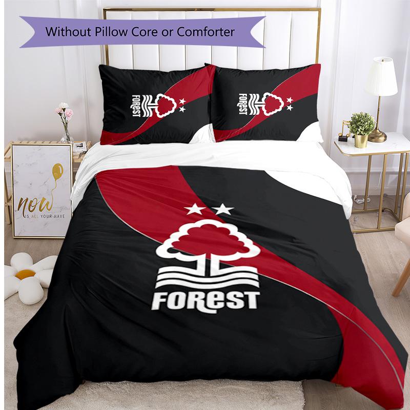 Nottingham Forest Football Printed 3 Pieces Bedding Set, Comfortable Skin Friendly Bedroom Duvet Cover Set