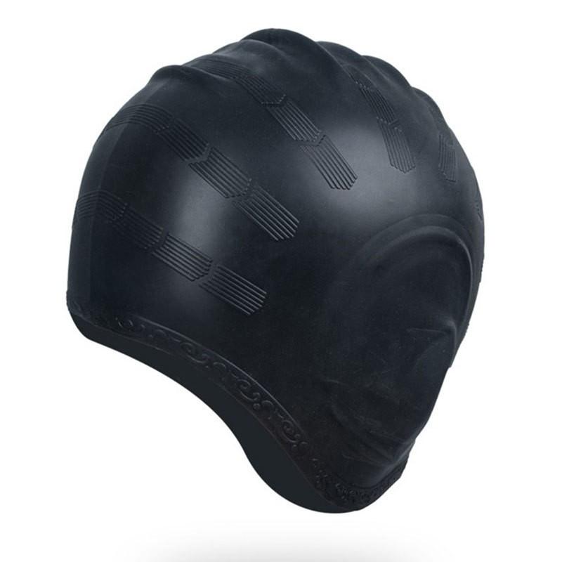 Silicone Swimming Cap With Ear Protection Unisex Adult Pool Solid Color Comfort Fit