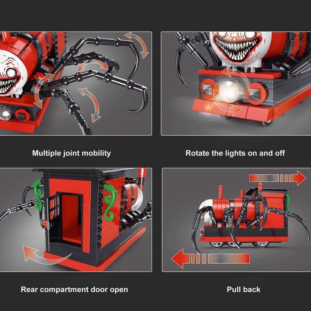 Chucky Horror Game L8001: Assembled Little Train & Mutant Spider Pull-back Educational Toy