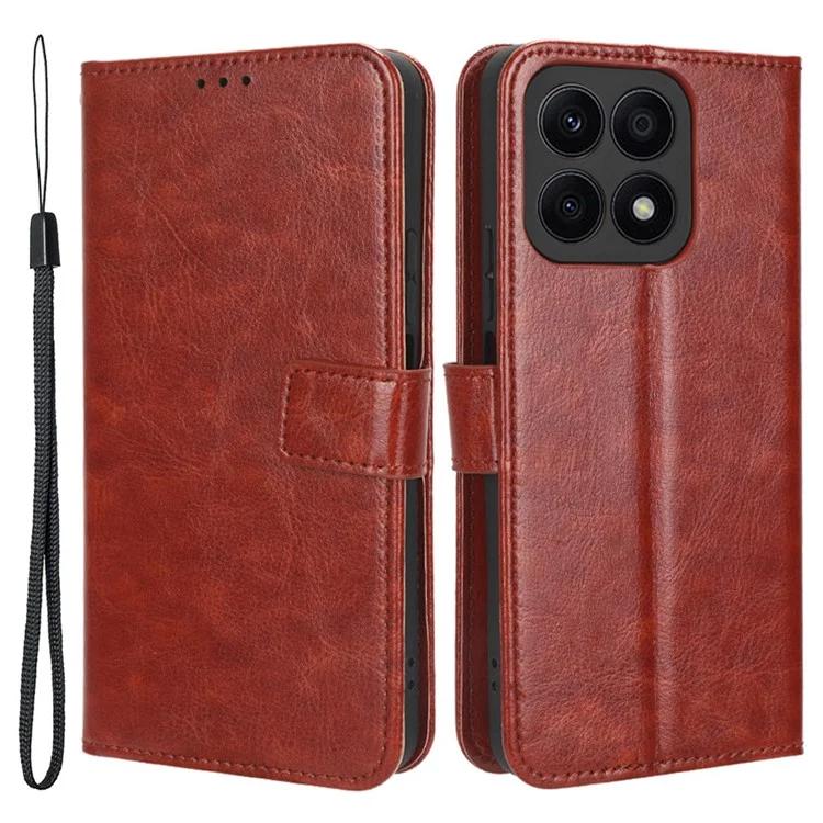 Чехол-кошелек для телефона Honor X8a 4G из искусственной кожи с текстурой Crazy Horse и подставкой, откидная крышка-книжка