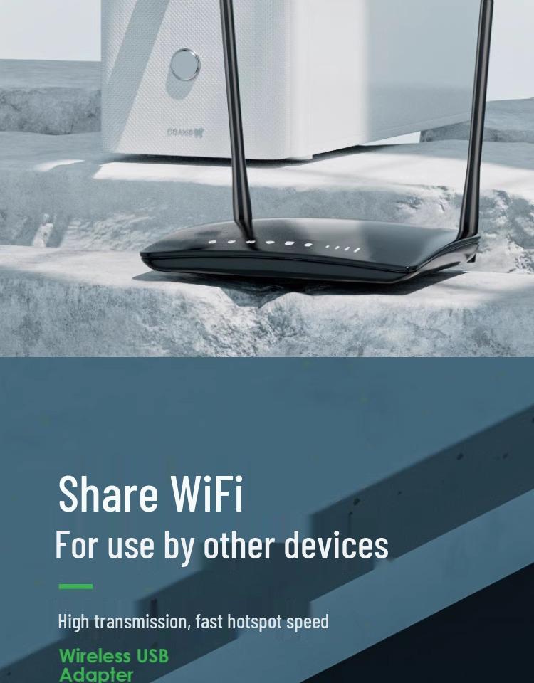 1300M WiFi 6 Dual-Band USB Wireless Network Card for Desktop Computers (Driver-Free)