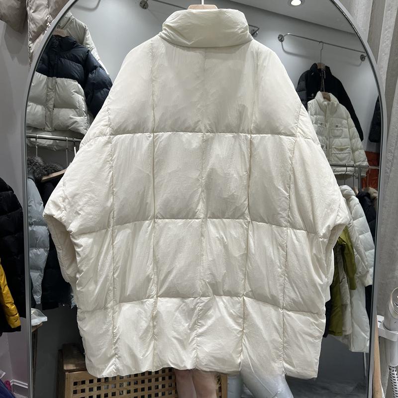 Куртка-пуховик с рукавами «летучая мышь», женская, средней длины, свободная, модная, большого размера, теплая, зимняя, парка