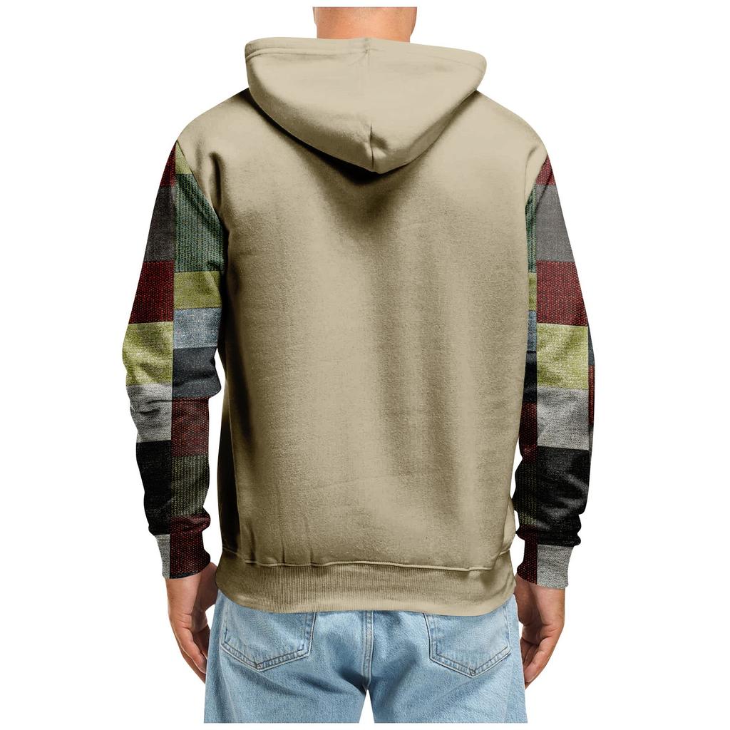 Осенний мужской свитер с большим капюшоном и цифровым принтом, новый большой базовый свитер