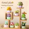 Potted Building Block Succulent Simulation Cactus Sunflower Micro Particle Building Block Toy Desktop Decoration Birthday Toy