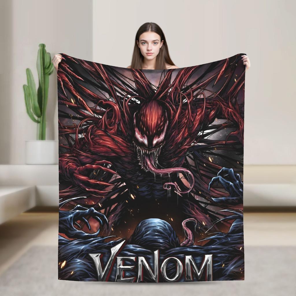 Venom cartoon Blanket  Travel Office Flannel Throw Blanket For Couch Chair Sofa Bed Soft Design Quality Bedspread Gift
