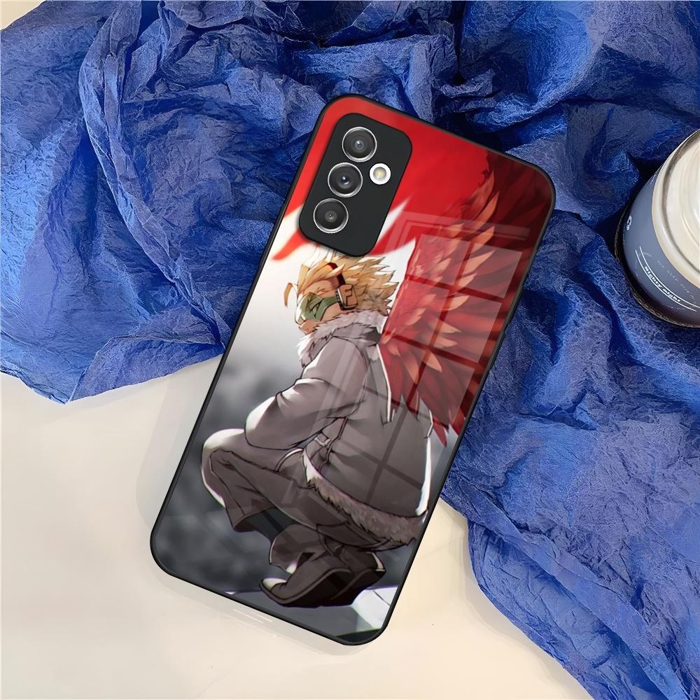 Чехол для телефона My Hero Academia Hawks для Samsung S25 S24 S30 S21 S23 S20 S22 Fe S10 E S9 Note 20 Pro Ultra Plus стеклянная крышка