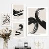 Abstract Brush Strokes Black and White Ink Canvas Printing Paintings Posters Wall Art Pictures for Living Room Home Decoration