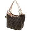 Fendi Сумка-тоут Zucca 8BH156 Шарм с логотипом Холст коричневый/розовый Женская Б/у