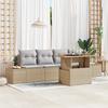 5-Piece Garden Sofa Set with Beige Cushions Poly Rattan 3358759