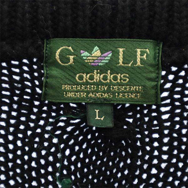 Adidas шерсть смесовая Комбинезон ручка гольф Свитер с длинным рукавом L Спортивный трикотаж Мужской Б/У