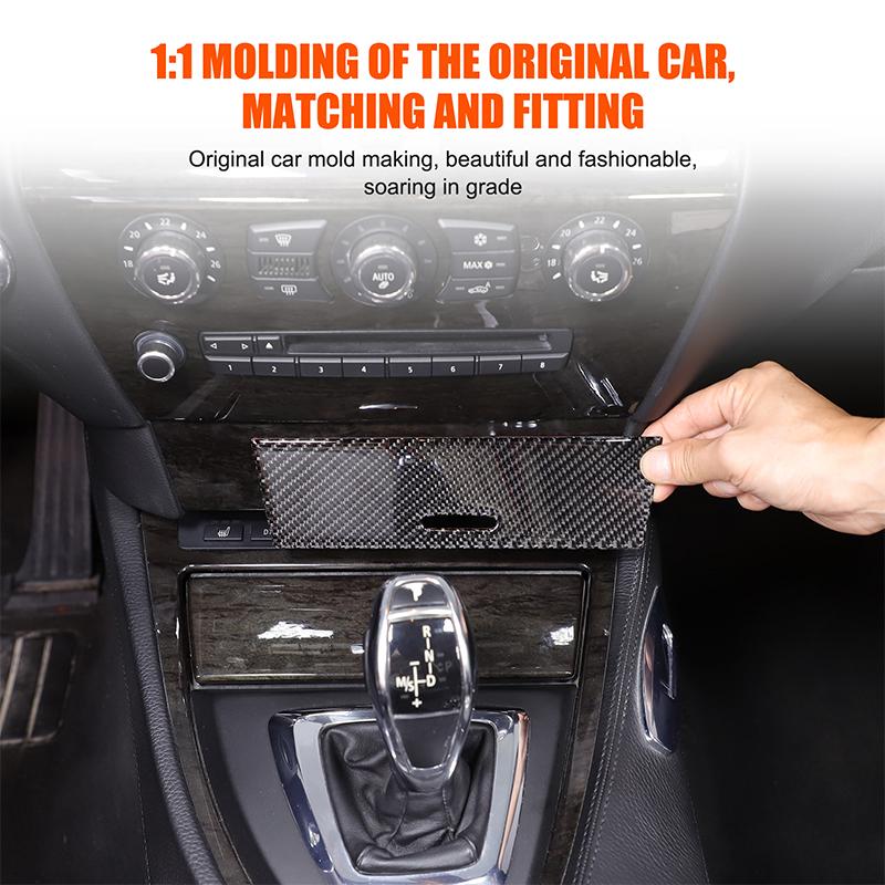 For BMW 6 Series E63 E64 2004-2009 Soft Carbon Fibre Car Center Console Cigarette Lighter Frame Panel Trim Sticker Accessories