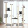 VidaXL Cat Tree with Sisal Scratching Posts Light Grey 174 Cm 171534