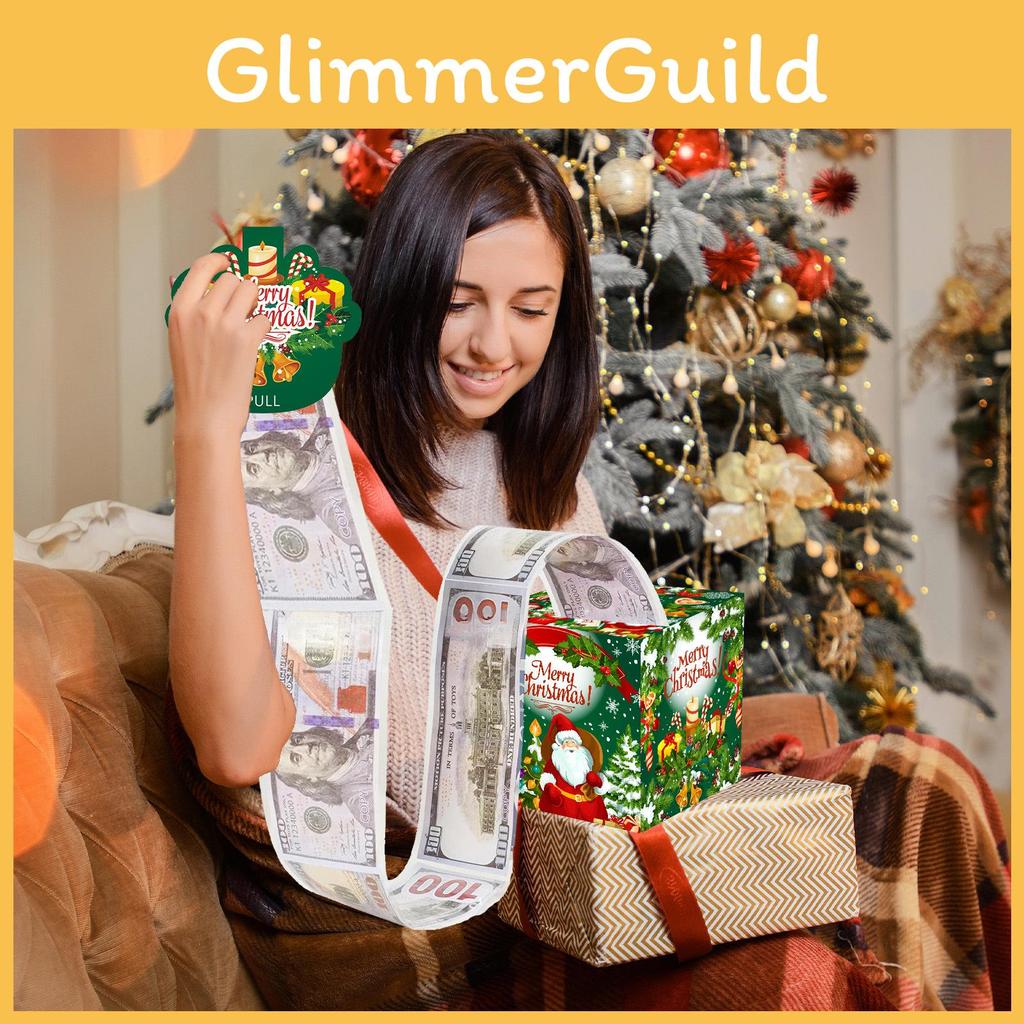 Green Christmas Theme Pattern Paper Gift Box Festival Decoration Prop Atmosphere