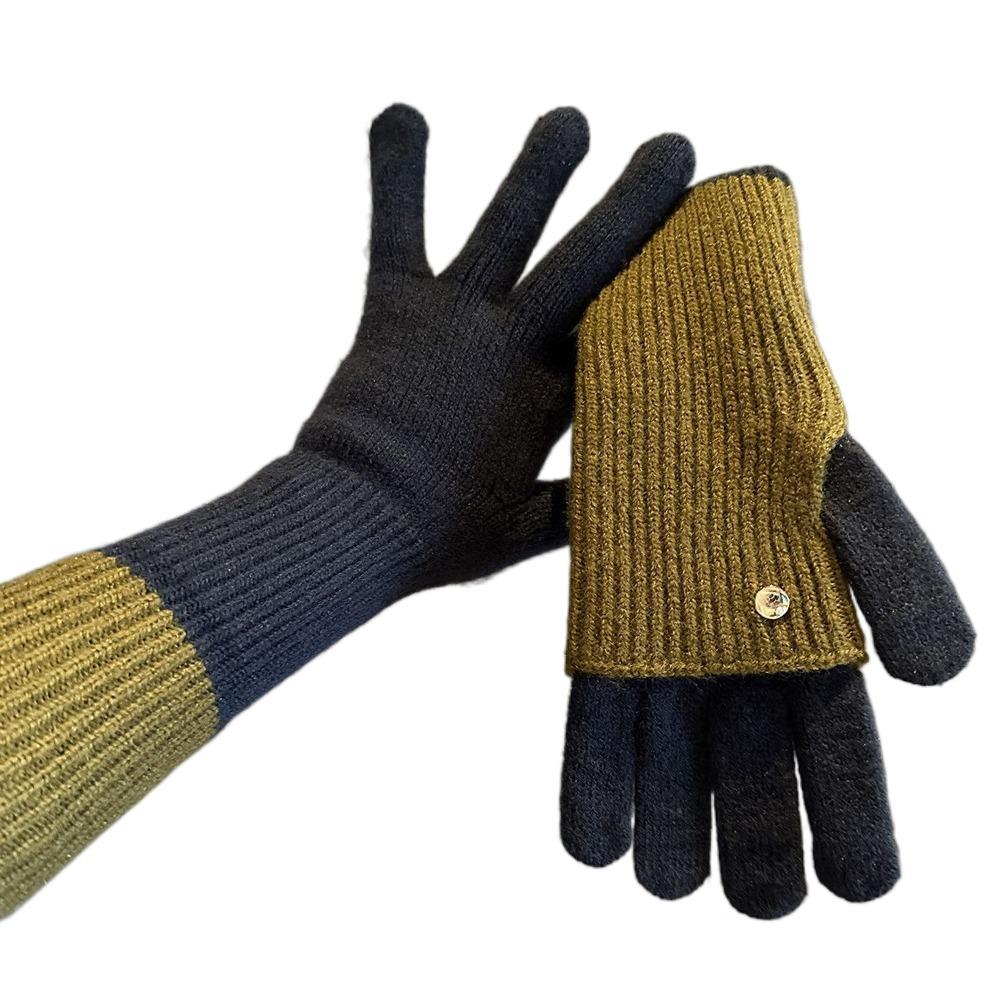 Thickened Five Finger Gloves Cold-proof Wool Knitted Fashion Mittens  Men Women