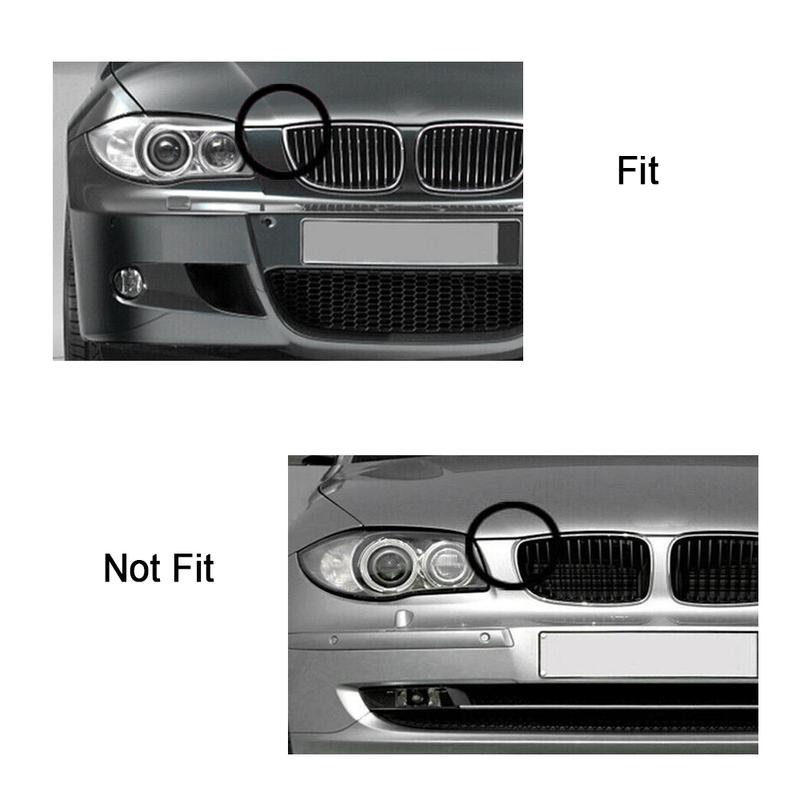 Car Front Kidney Grill Gloss/Matte Black Double Slat Racing Grills For BMW 1-Series E87 Pre-facelift 5-door 2004 2005 2006 2007