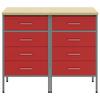 Workbench with Drawers 2 pcs Red and Grey 100 x 55 x 85 cm