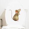 Mouse Looking Up Funny Toilet Stickers Cartoon Urination Toilet Lid WC Door Sticker Removable Self-Adhesive Decor