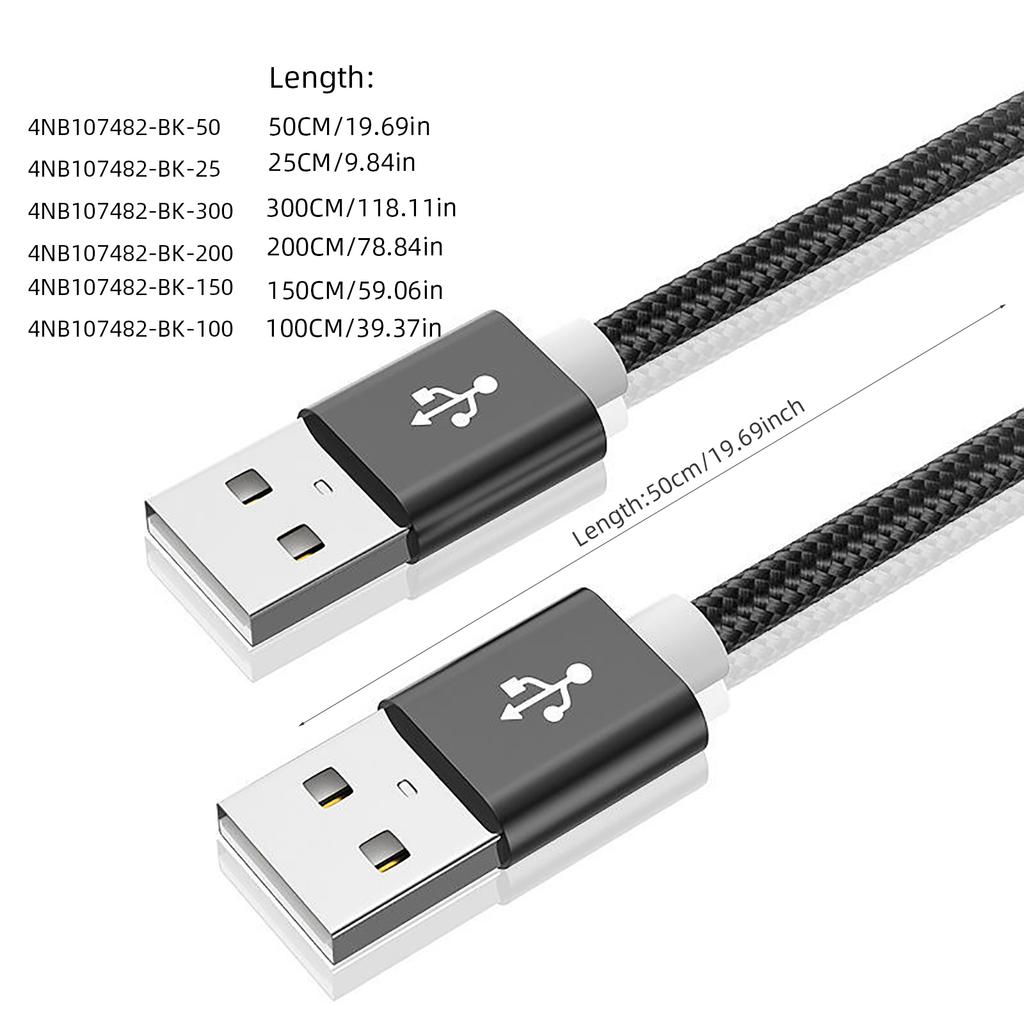 Высокоскоростной USB 2.0 удлинительный кабель USB 2.0 папа-папа для передачи данных 480 Мбит/с USB-накопители Ноутбуки