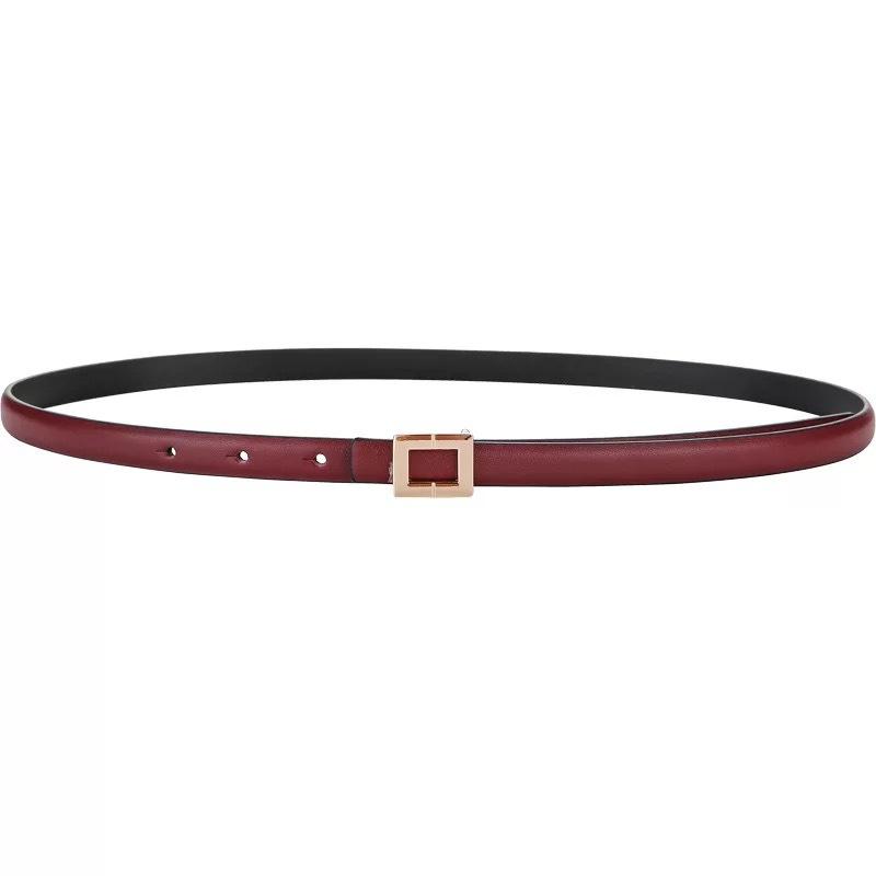 Meier Square buckle genuine leather thin belt skirt small waistband first layer cowhide women's thin belt