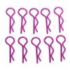 10Pcs RC Car Shell Clip RShape Metal Body Clips Pins for 15 16 18 110 RC Car(Violet ) Violet