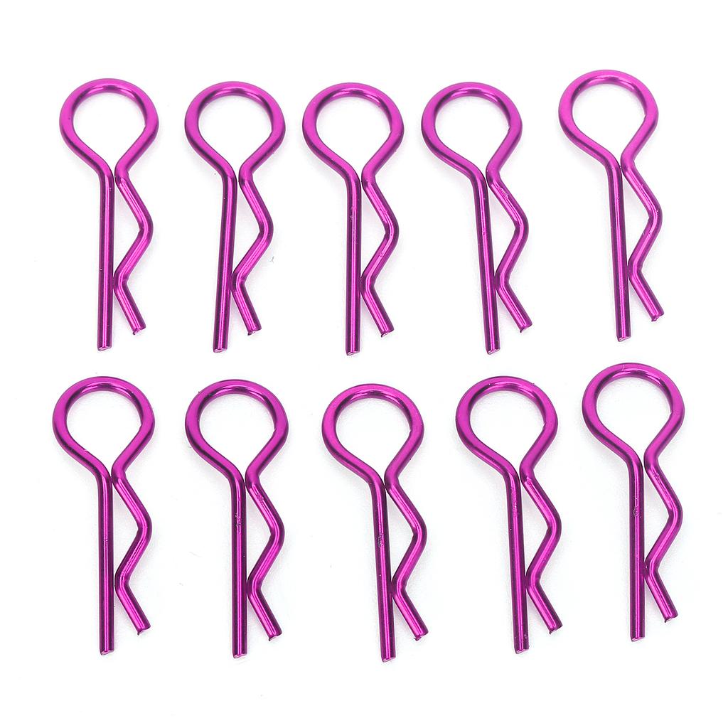 10Pcs RC Car Shell Clip RShape Metal Body Clips Pins for 15 16 18 110 RC Car(Violet ) Violet
