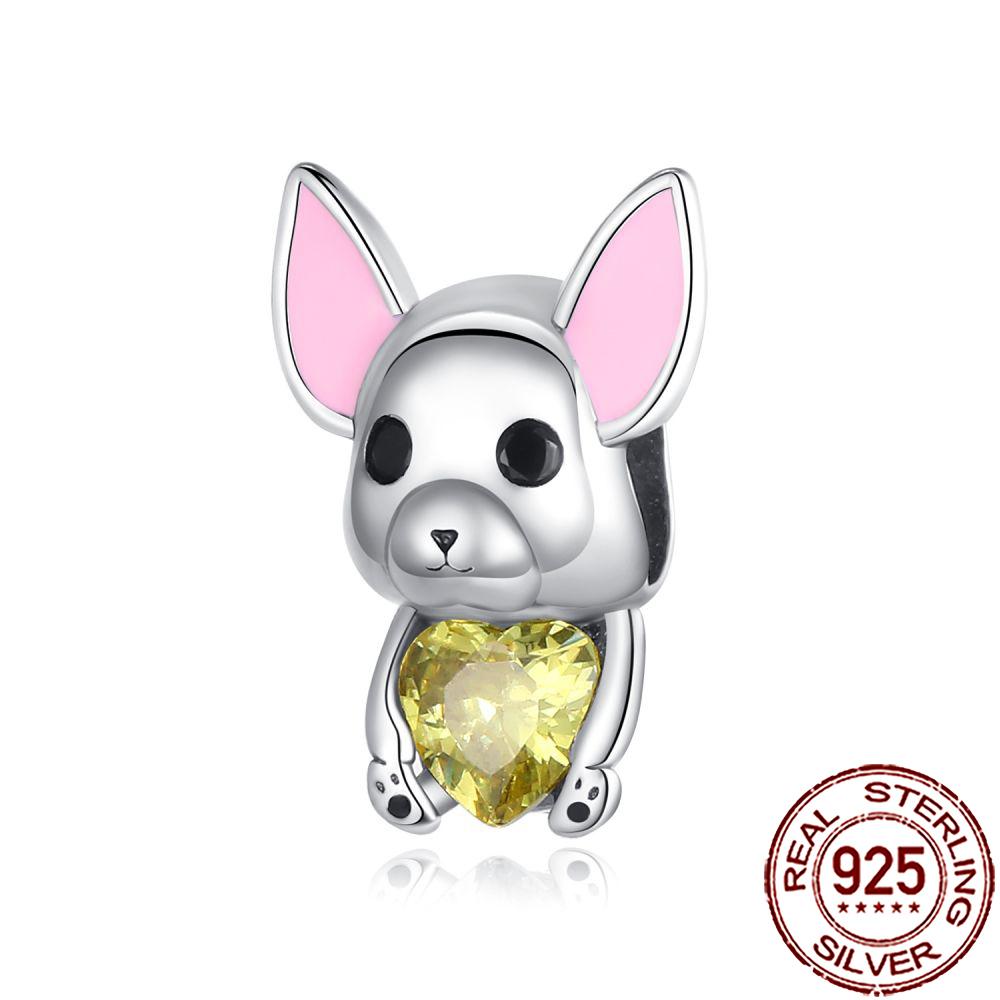 New Charms 925 Silver Cat Dog Flamingo Chameleon Axolotl Animal Beads Fit Bracelet Necklace Women DIY Jewelry