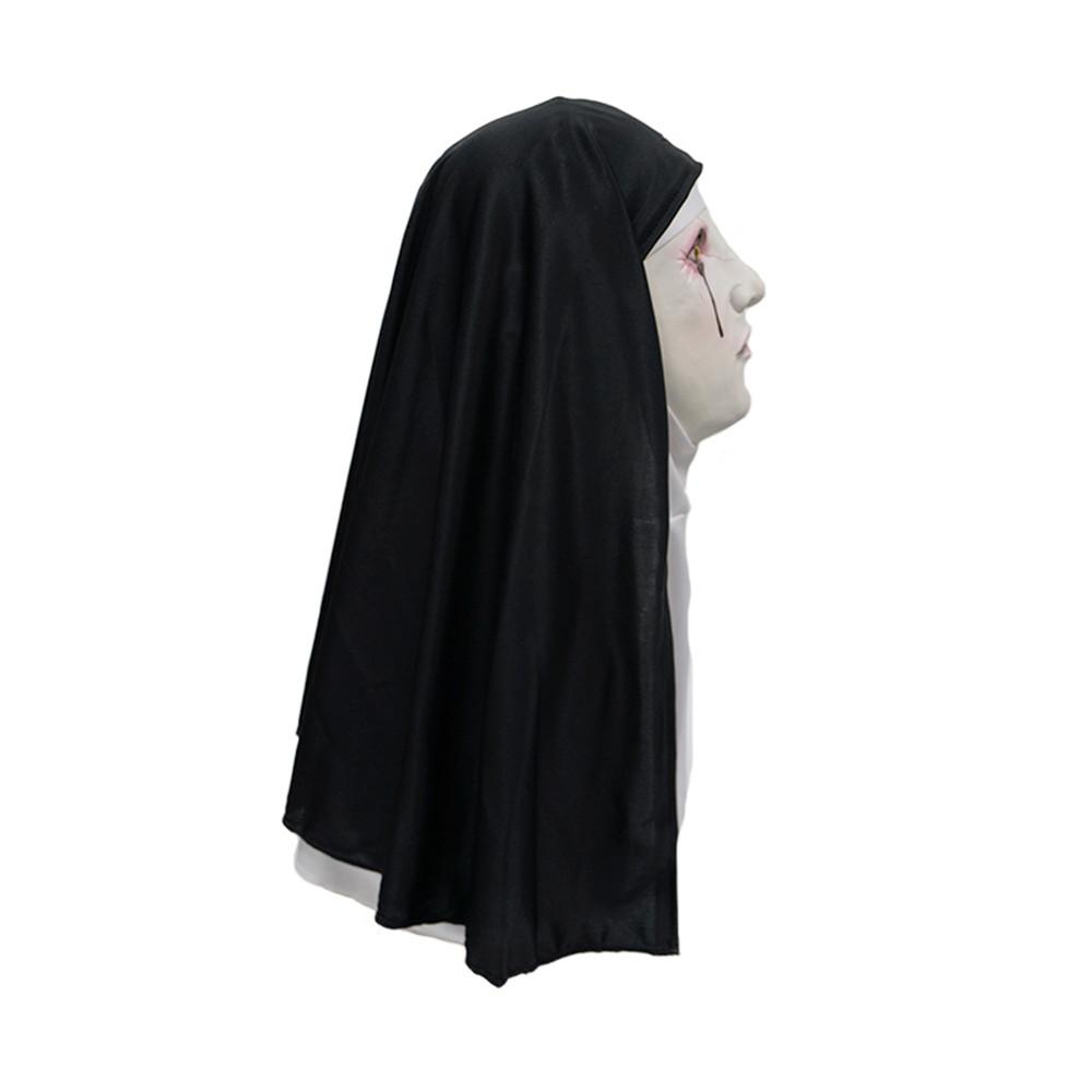 Horror Nun Latex Mask Halloween Haunted House Party Costume Cosplay Accessories