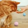 6pcs Cat Toys Colorful Handmade Bell Ball Elastic Plush Ball Interactive Playing Chase Kitten Pet Supplies Accessories