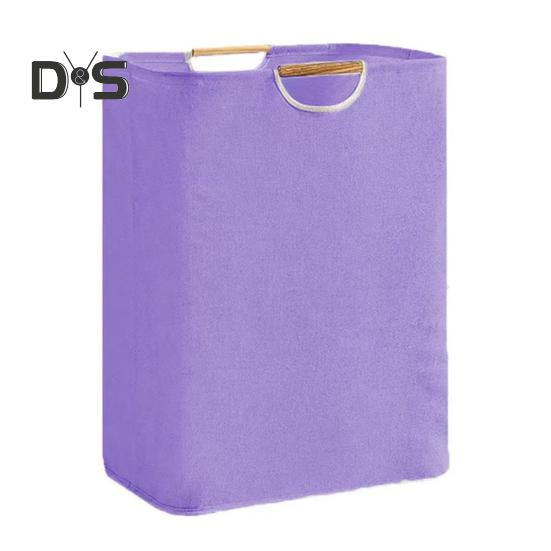 Корзина для белья с бамбуковой ручкой, складная конструкция, большая вместимость, водонепроницаемая тканевая корзина для белья