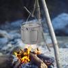 1100ml Titanium Pot Ultralight Portable Hanging Pot with Lid and Foldable Handle Outdoor Camping